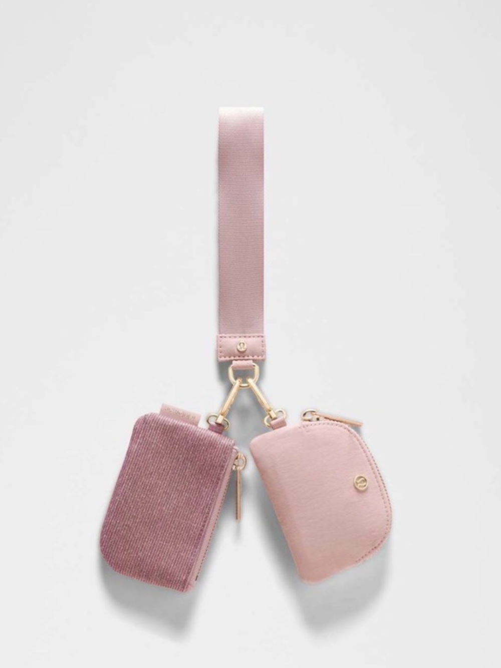 Lululemon Dual Pouch Wristlet *Glitter, Pink Champagne/Mink Berry/Gold